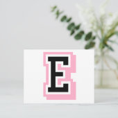 Carte Postale lettre rose noire E (Debout devant)