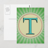 CARTE POSTALE LETTRE T MONOGRAM (Devant / Derrière)