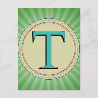 CARTE POSTALE LETTRE T MONOGRAM