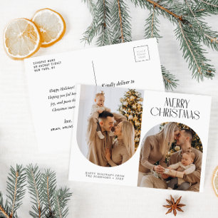 Carte Postale Lettre tendance deux photo Noël vacances