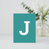 Carte Postale Lettre Turquoise Vert | Alphabet moderne initial (Debout devant)