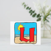 Carte Postale Lettre U des idées de mariage sur la plage (Debout devant)