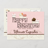 Carte Postale Lettre U Joyeux Anniversaire Cupcake Business Cart (Devant / Derrière)