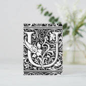 Carte Postale Lettre U Monogramme médiéval Art Nouveau (Debout devant)