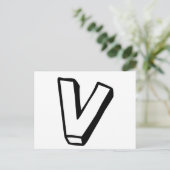 Carte Postale Lettre V (Debout devant)