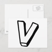 Carte Postale Lettre V (Devant / Derrière)