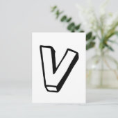 Carte Postale Lettre V (Debout devant)