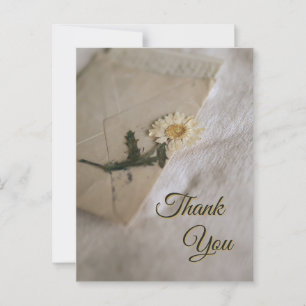 Carte Postale Lettre Vintage Marguerite Blanche et Jaune
