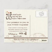 Carte Postale Lettre W Joyeux Anniversaire Cupcake Business Cart (Dos)