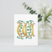 Carte Postale Lettre W Monogramme (Debout devant)