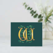 Carte Postale Lettre W Monogramme (Debout devant)