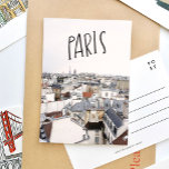 Carte postale Lettrée à la main de la Tour Eiffel<br><div class="desc">Magnifiquement carte postale parisienne en lettrage avec vue panoramique sur Paris,  France.</div>