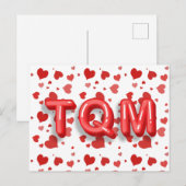 Carte Postale Lettres 3d TQM du Coeur Rouge (Devant / Derrière)