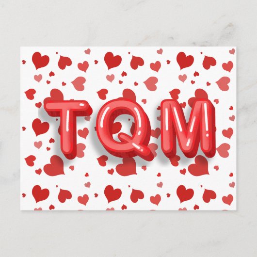 Carte Postale Lettres 3d TQM du Coeur Rouge (Devant)