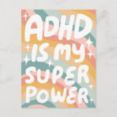 Carte Postale Lettres bulles ADHD Super Power Fun sur mesure (Devant)