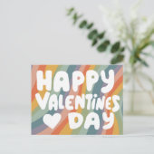 Carte Postale Lettres bulles Valentine Muted Rainbow Stripes (Debout devant)