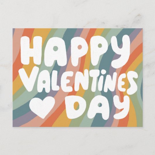 Carte Postale Lettres bulles Valentine Muted Rainbow Stripes (Devant)