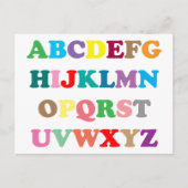 Carte Postale Lettres colorées d'ABC (Devant)