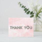 Carte Postale Lettres Contour Floral Merci (Debout devant)