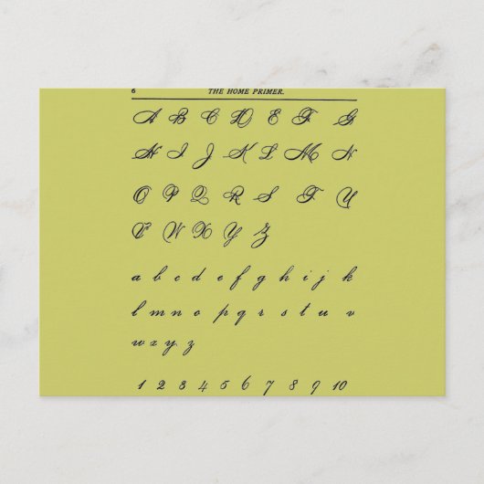 Carte Postale Lettres cursives (Devant)