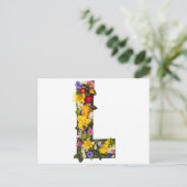 Carte Postale Lettres de l'alphabet fleurs (Debout devant)