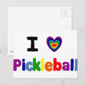 Carte Postale Lettres de Pickleball Colorées Amusantes Art (Devant / Derrière)