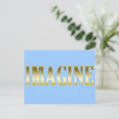 Carte Postale Lettres d'or Imaginez sur T-shirts, Mugs, Cadeaux (Debout devant)