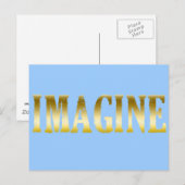 Carte Postale Lettres d'or Imaginez sur T-shirts, Mugs, Cadeaux (Devant / Derrière)
