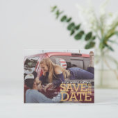 Carte Postale Lettres en bois Enregistrer la date Rustique Enreg (Debout devant)
