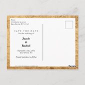 Carte Postale Lettres en bois Enregistrer la date Rustique Enreg (Dos)