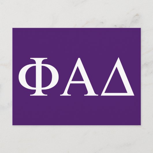 Carte Postale Lettres grecques Phi Alpha Delta (Devant)