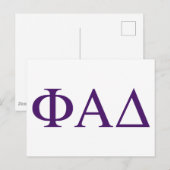 Carte Postale Lettres grecques Phi Alpha Delta (Devant / Derrière)