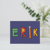Carte Postale Lettres Monster "Erik" (Debout devant)