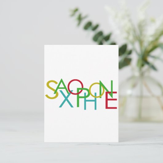 Carte Postale Lettres SAXOPHONE (Debout devant)