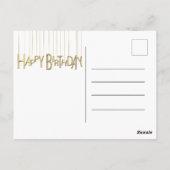 Carte Postale Lettres Suspendues en Or sur Fond Noir Joyeux Anni (Dos)