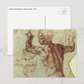 Carte Postale L'étude de Michel-Ange sur un Sibyl Libyen (Devant / Derrière)