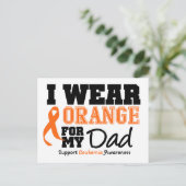Carte Postale Leucémie Je Porte Orange Pour Papa (Debout devant)