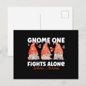 Carte Postale Leukemia Cancer Orange Ribbon Gnome (Devant / Derrière)