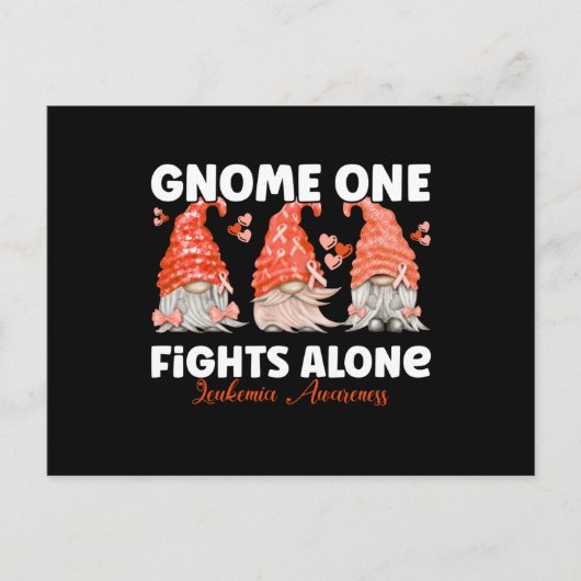 Carte Postale Leukemia Cancer Orange Ribbon Gnome (Devant)