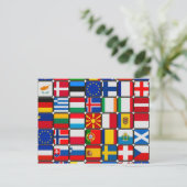 Carte Postale l'europe drapeaux Monde et paix (Debout devant)