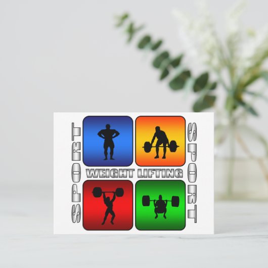 Carte Postale Levage de poids spectaculaire (Debout devant)