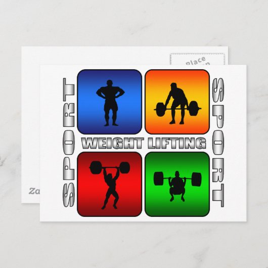 Carte Postale Levage de poids spectaculaire (Devant / Derrière)