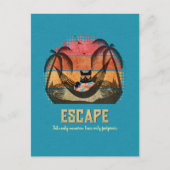 Carte Postale L'évasion tropicale du Chat Cool (Devant)