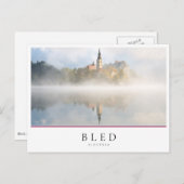 Carte Postale Levée de soleil de Foggy au lac Bled (Devant / Derrière)