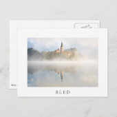 Carte Postale Levée de soleil de Foggy au lac Bled (Devant / Derrière)
