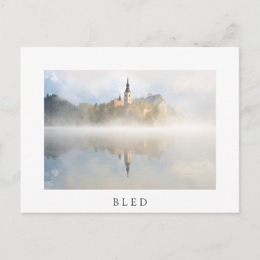 Carte Postale Levée de soleil de Foggy au lac Bled (Devant)