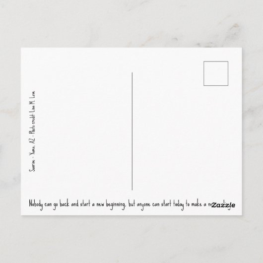 Carte Postale lever (Dos)