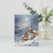 Carte Postale Lever de lune au-dessus d'un Vermont neigeux (Debout devant)