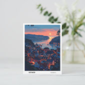 Carte Postale Lever de soleil à Bergen Norvège Voyage (Debout devant)