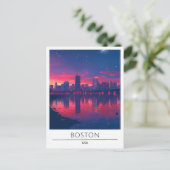 Carte Postale Lever de soleil à Boston Massachusetts USA Travel (Debout devant)